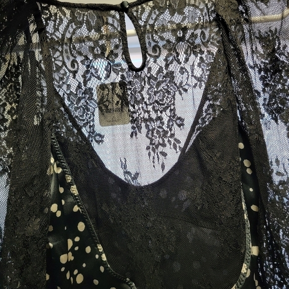 Free people Chic Black Lace Dress with Polka Dots NWT - Picture 10 of 12
